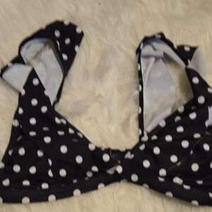 Black and White Polka Dot Swim Bra